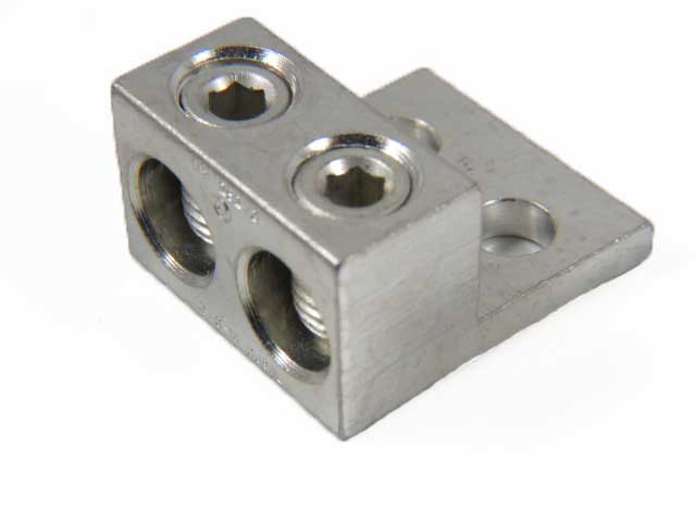 2S2/0-31-42-HEX-M 2 wires, 2/0 - 14 AWG, metric hex socket with two mounting holes, double wire double barrel lug